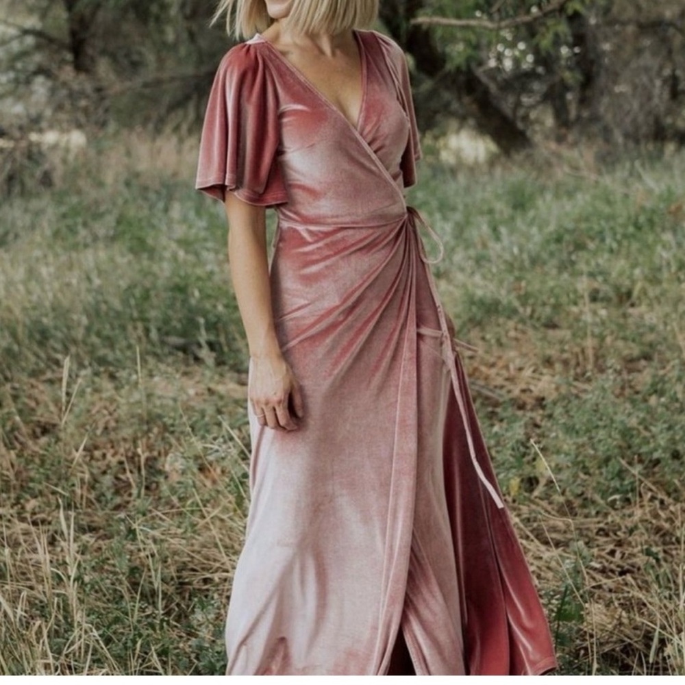 Baltic Born Meghan Blush Velvet Maxi Dress